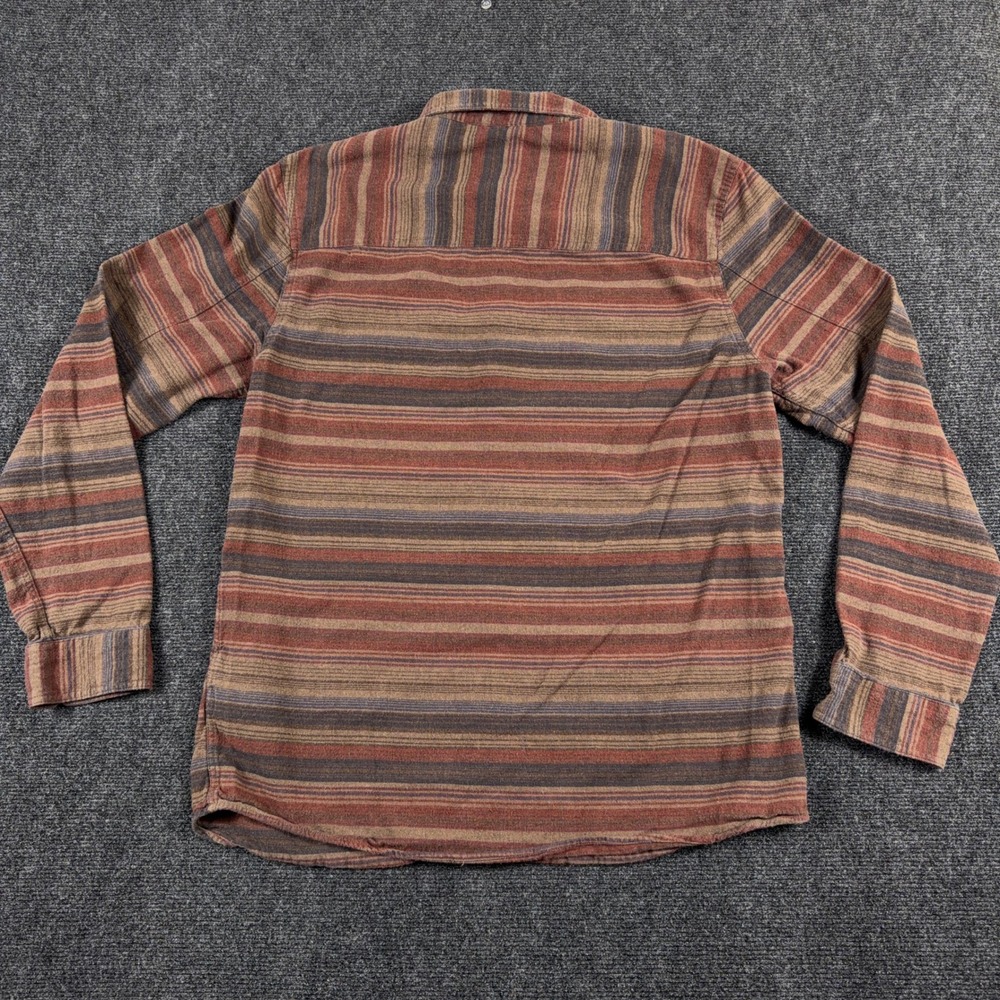 HippyTree Nomad Division Flannel‎ Striped Cotton Long Sleeve Shirt XL Brown Rust